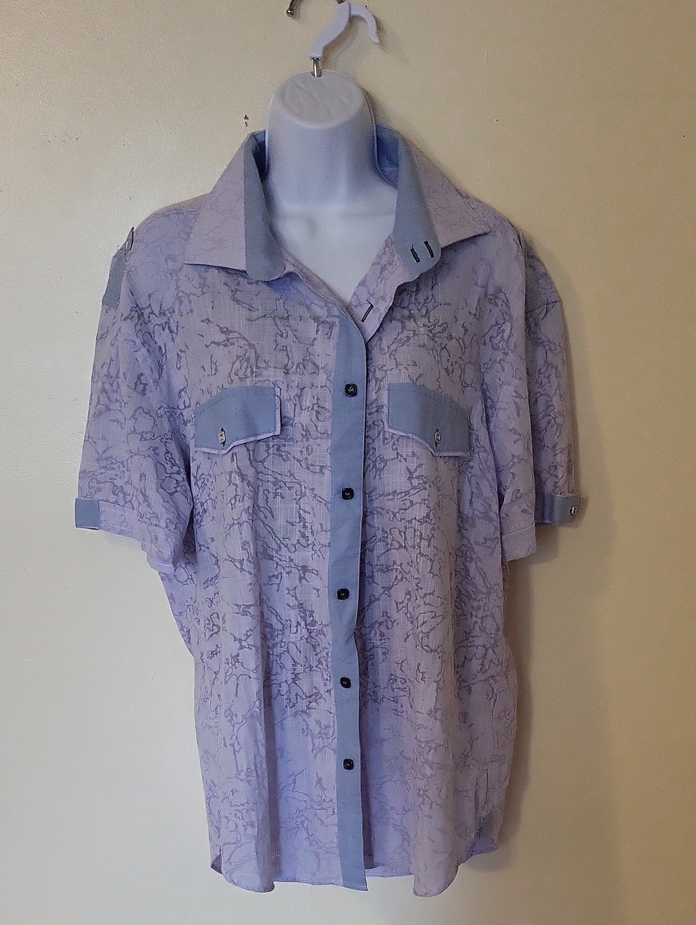 Bespoke Lavender Short Sleeve Button-Down Shirt